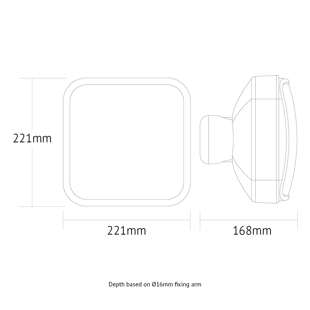 VM5YH - Wide Angle Heated Mirror (Yellow) - Image 5